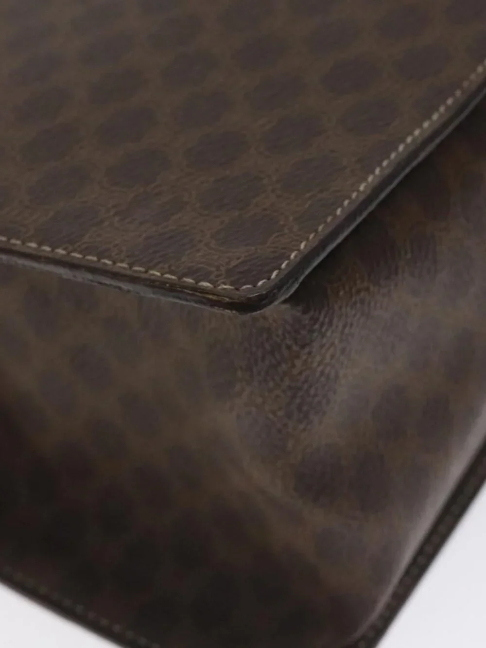 Authentic CELINE Macadam Canvas Shoulder Bag PVC Brown Gold - Picture 8 of 16